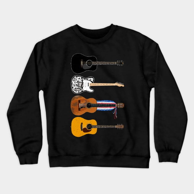 Country Guitars Crewneck Sweatshirt by Daniel Cash Guitar